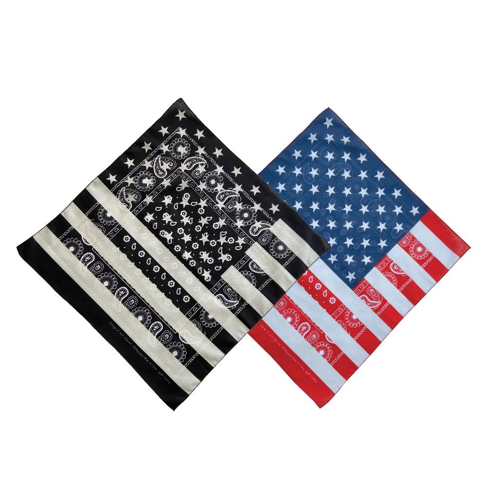 American Star Stripe Flag Paisley Bandana - 2 Pack